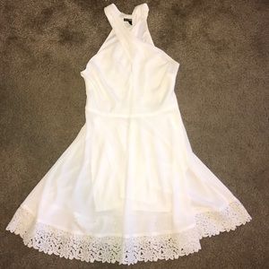 Express white cross front dress